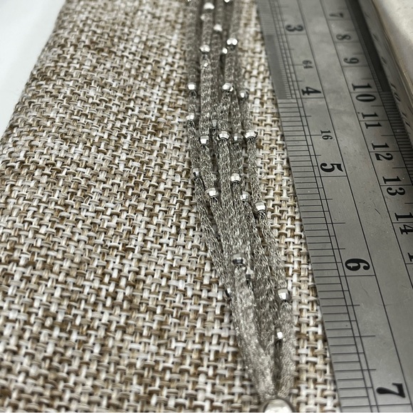 Vintage Ross Simons 925 Sterling Silver Mesh Bracelet With Beaded Accents - Picture 13 of 14